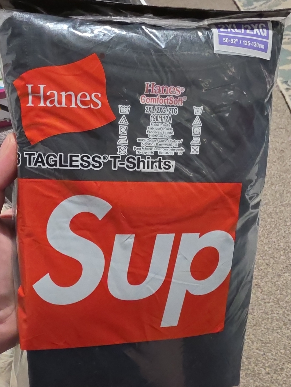 Supreme Black T-Shirt Pack with Bright Orange 'Sup' Graphic